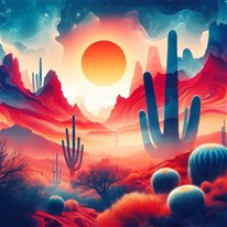 Sunrise in desert-2